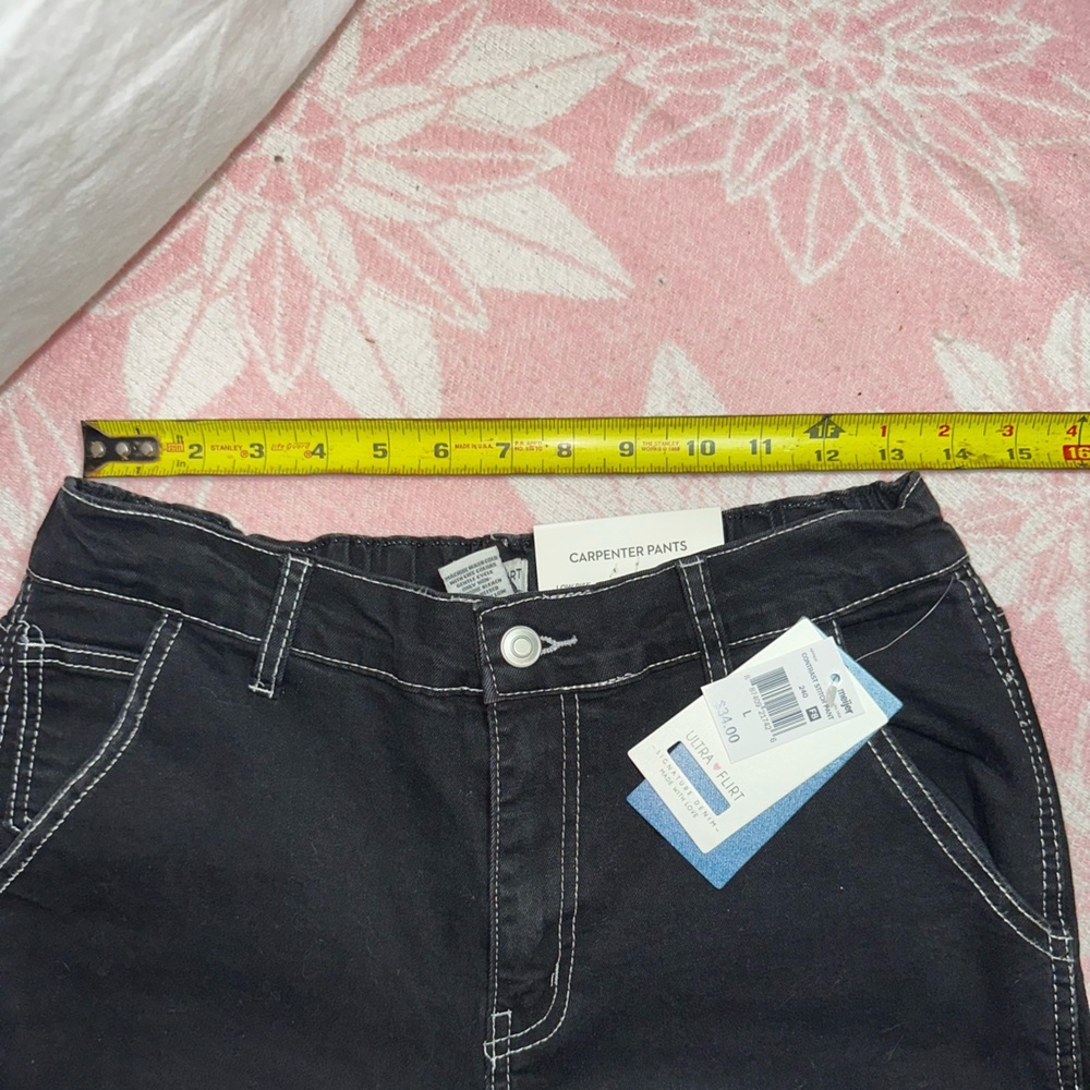 Ultra Flirt Black Carpenter Pants with White Stitching - Picture 6 of 6